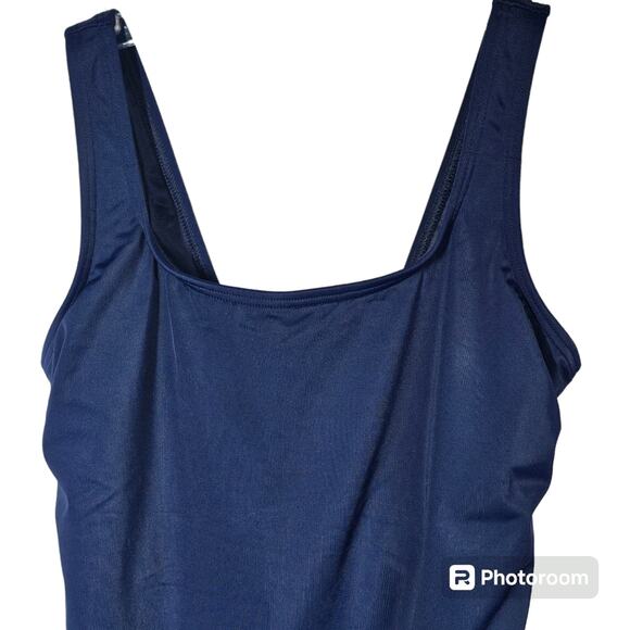 Lands' End Classic Navy Lined One Piece Swimsuit Size 8 - Picture 4 of 9